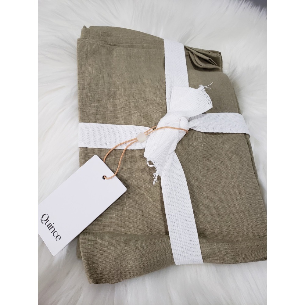 NEW SMALL FLAW Quince European Linen Napkins‎ Set 4 Pack Color is Aloe One Size